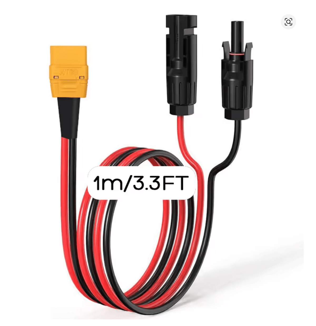 ☀️ XT90 uz MC4 Saules Paneļa Kabelis 12AWG (1–2m) – Power Station Savienošanai - ZEMLETES.LV