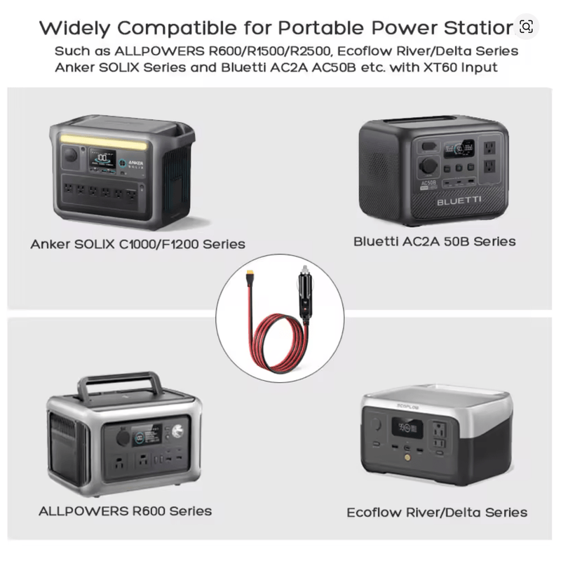 🚗 12V/24V Auto (Cigarešu Ligzda) uz XT60 Kabelis – Power Station Uzlādei - ZEMLETES.LV