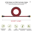🔌 XT60 Pagarinājuma Kabelis 12AWG (6m) – Power Station un Saules Sistēmām - ZEMLETES.LV