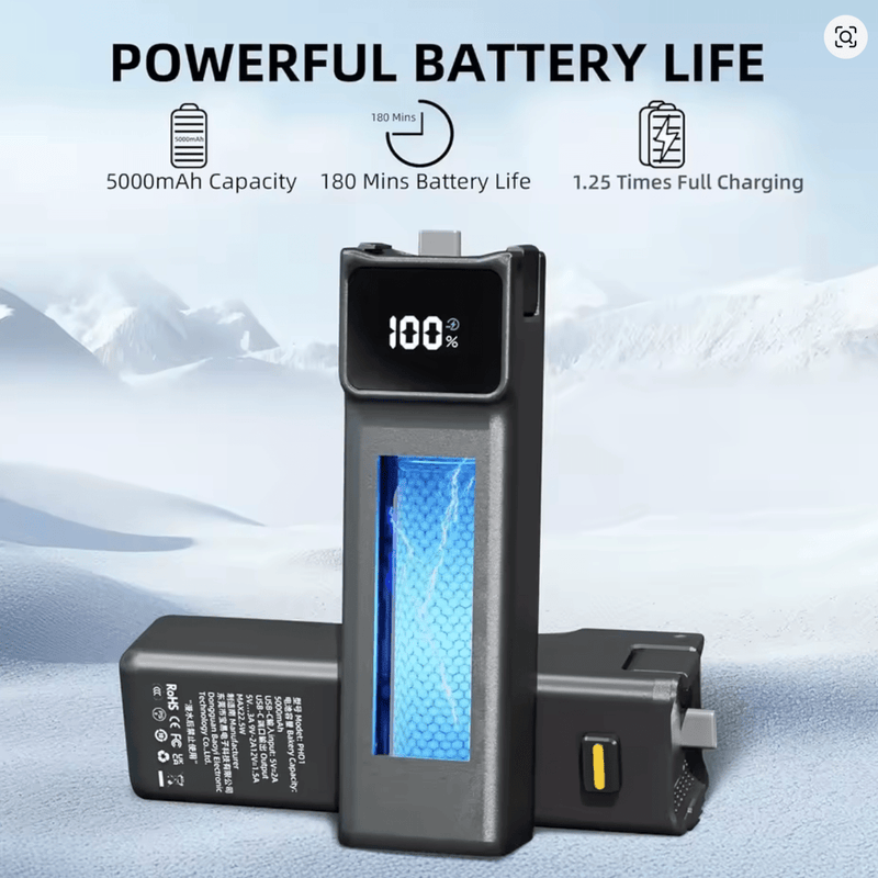 🔋 5000mAh Akumulators DJI Osmo Pocket 3 / 4 – Fast Charging + USB - C - ZEMLETES.LV
