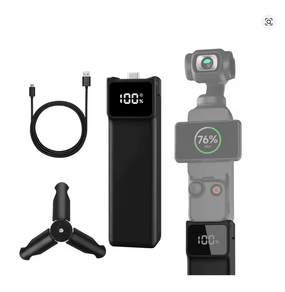 🔋 5000mAh Akumulators DJI Osmo Pocket 3 / 4 – Fast Charging + USB - C - ZEMLETES.LV