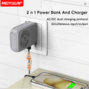 🔋 Magnētiskais Power Bank 20000mAh ar bezvadu uzlādi, statīvu un UK Plug (Fast Charge 20W)Melns - ZEMLETES.LV