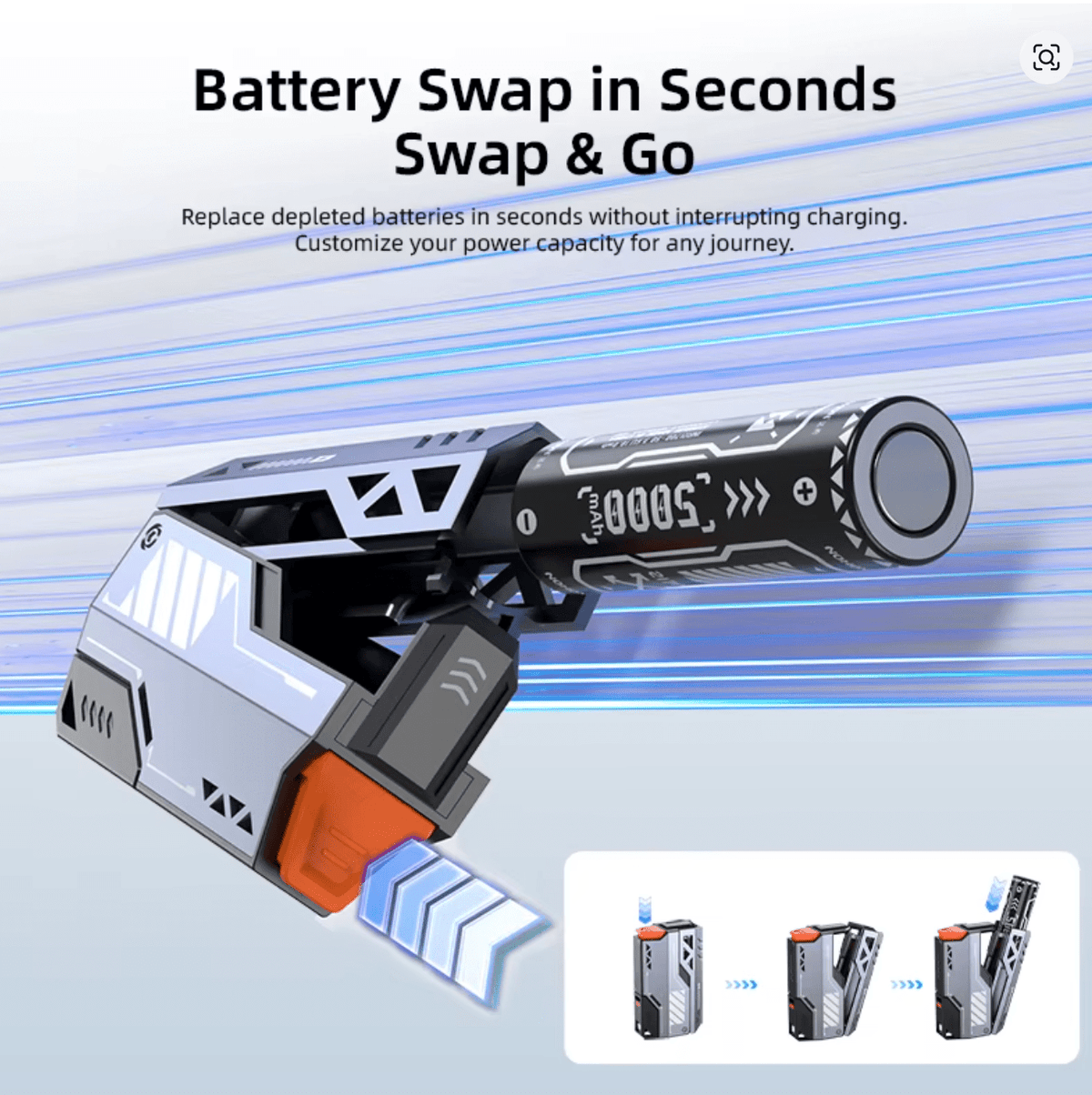 🔋 Vvylabs Power Bank 22.5W ar maināmām baterijām 10000mAh–40000mAh, Fast Charge, ar kabeļiem - ZEMLETES.LV
