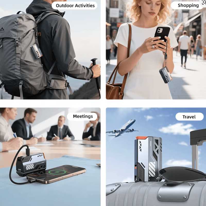 🔋 Vvylabs Power Bank 22.5W ar maināmām baterijām 10000mAh–40000mAh, Fast Charge, ar kabeļiem - ZEMLETES.LV