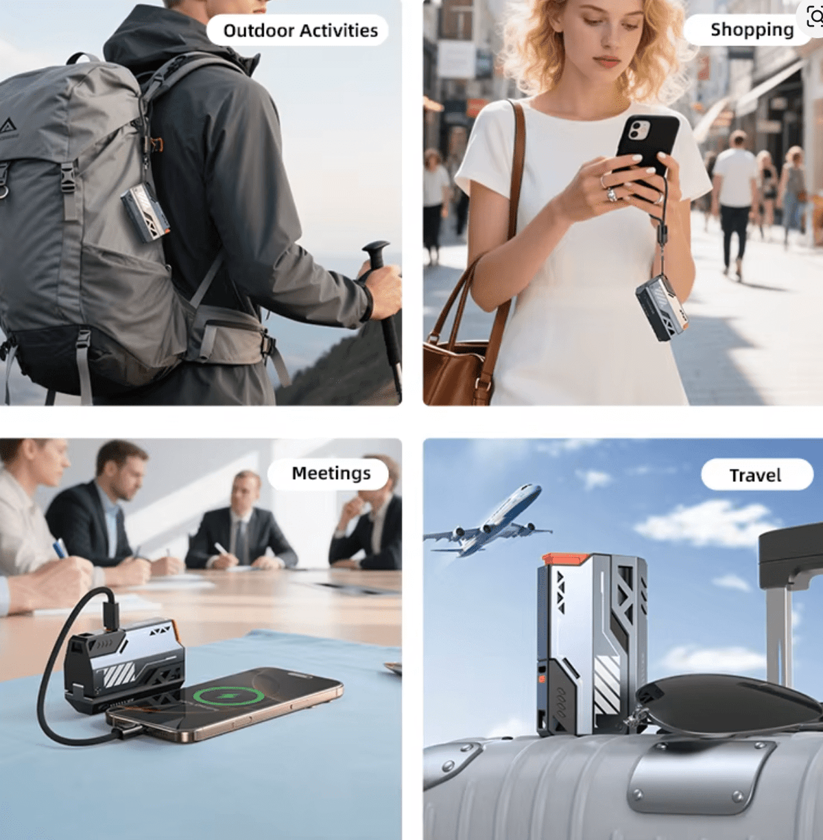 🔋 Vvylabs Power Bank 22.5W ar maināmām baterijām 10000mAh–40000mAh, Fast Charge, ar kabeļiem - ZEMLETES.LV