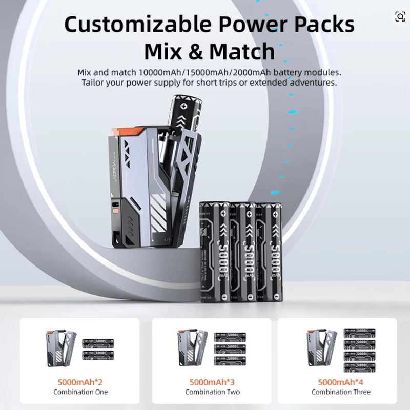 🔋 Vvylabs Power Bank 22.5W ar maināmām baterijām 10000mAh–40000mAh, Fast Charge, ar kabeļiem - ZEMLETES.LV
