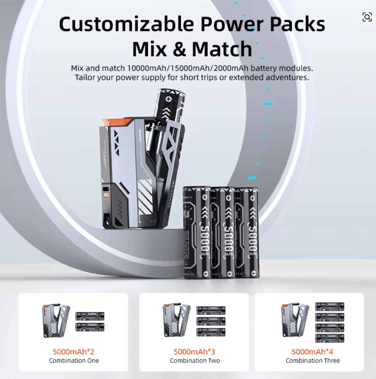 🔋 Vvylabs Power Bank 22.5W ar maināmām baterijām 10000mAh–40000mAh, Fast Charge, ar kabeļiem - ZEMLETES.LV