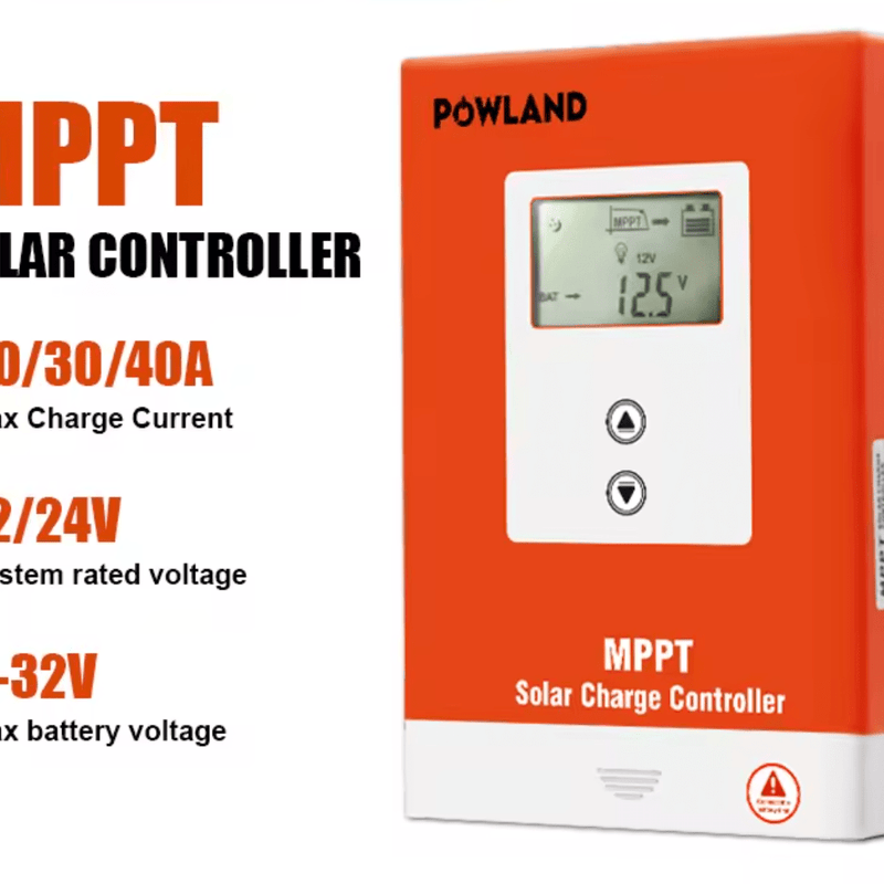 ☀️ POWLAND MPPT Saules Uzlādes Kontrolieris 20A / 30A / 40A 12V/24V LiFePO4 (līdz 100V ieeja) - ZEMLETES.LV
