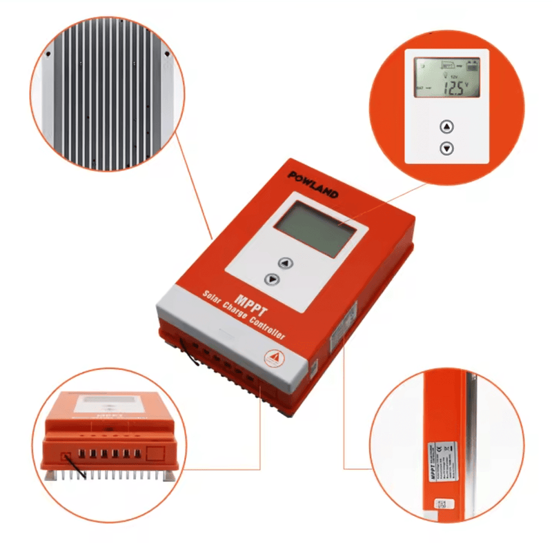 ☀️ POWLAND MPPT Saules Uzlādes Kontrolieris 20A / 30A / 40A 12V/24V LiFePO4 (līdz 100V ieeja) - ZEMLETES.LV