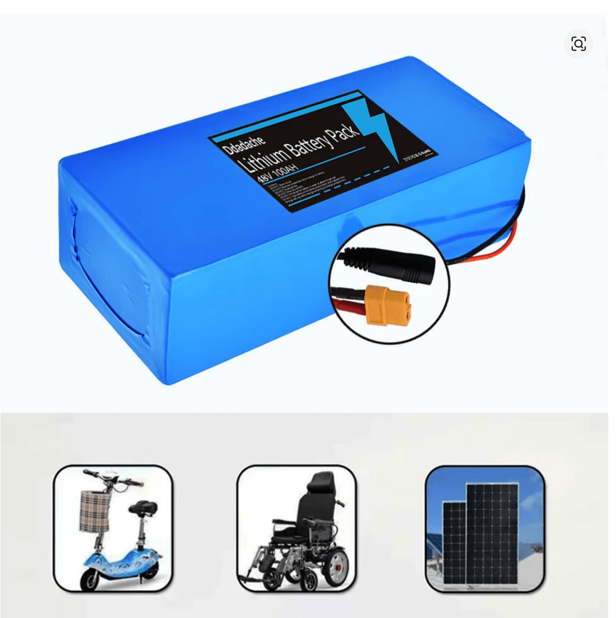 48V 100Ah Lithium Battery 13S5P (18650) ar BMS elektriskajiem skrejriteņiem un DIY projektiem - ZEMLETES.LV