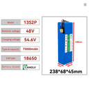 48V 7000mAh Lithium Battery 13S2P (18650) ar BMS un lādētāju e - skrejriteņiem un e - bike - ZEMLETES.LV