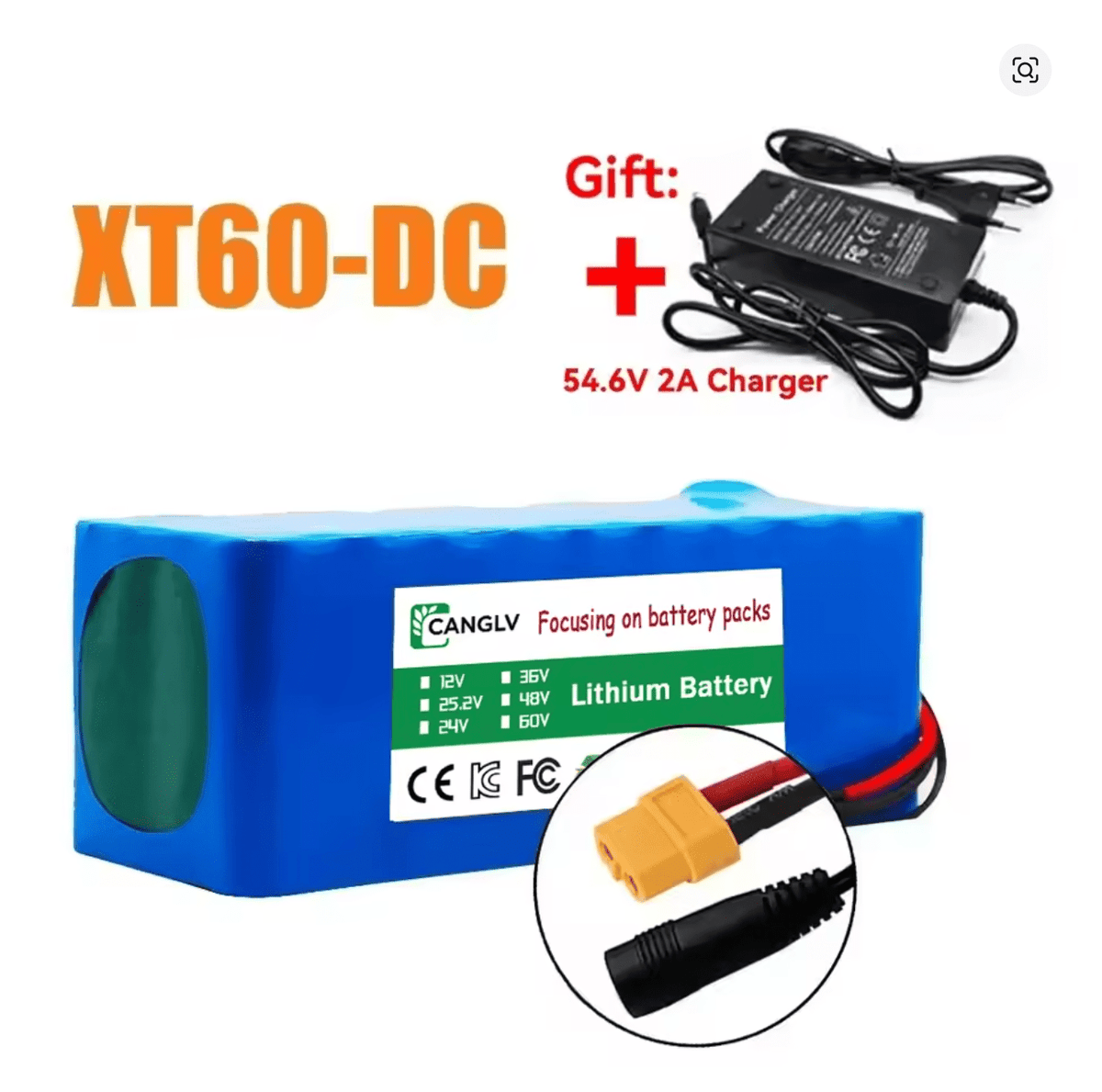 48V 7000mAh Lithium Battery 13S2P (18650) ar BMS un lādētāju e - skrejriteņiem un e - bike - ZEMLETES.LV
