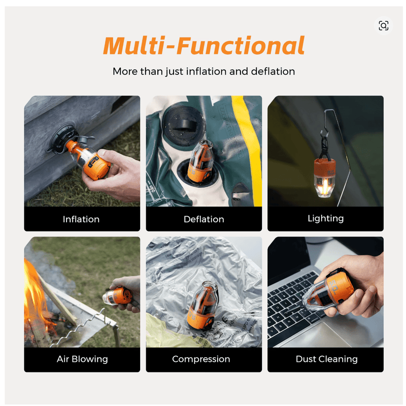 FLEXTAIL Mini Elektriskais Gaisa Pumpis ar LED Apgaismojumu (Camping Air Pump) - ZEMLETES.LV