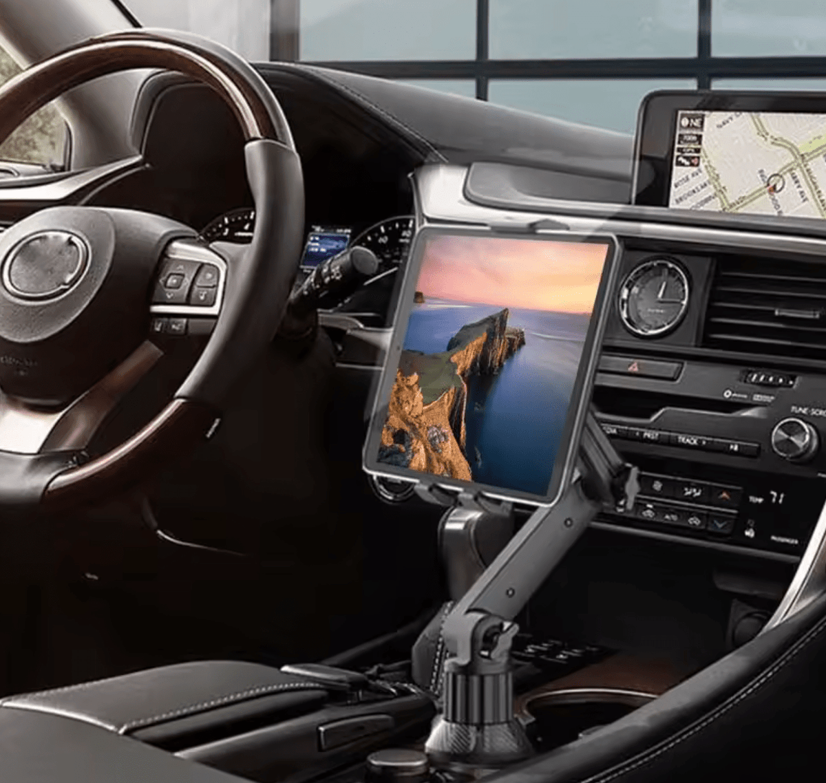 🚗 Universāls Auto Telefona un Planšetes Turētājs Krūzes Vietai - ZEMLETES.LV