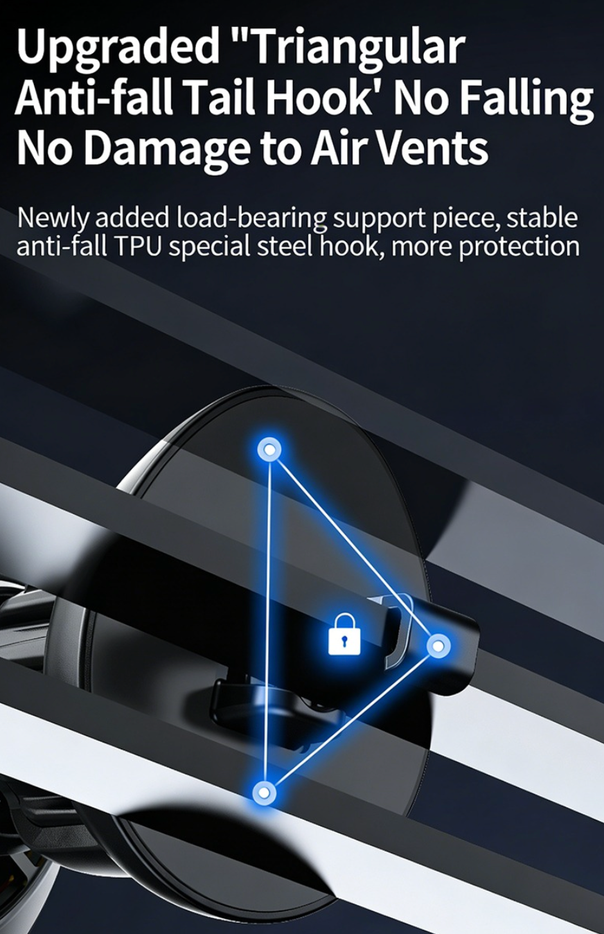 F100/S6 Magnetic Car Phone Holder with 15W Wireless Fast Charging and Cooling