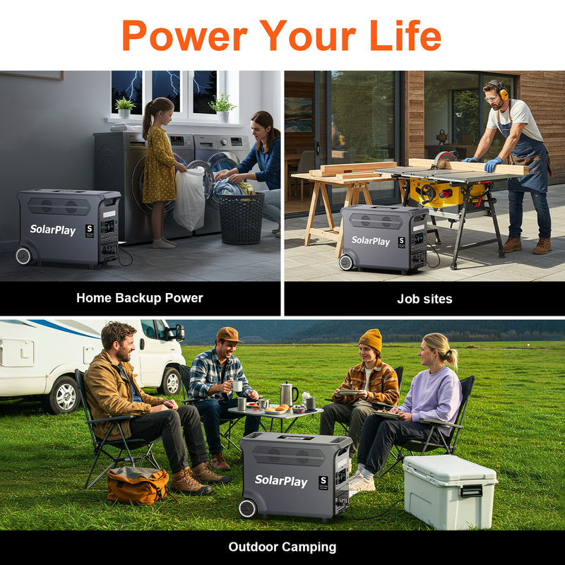 14 dienu piegāde_Solarplay Q3600 PLUS pārnēsājama spēkstacija ar S200 saules paneli, 3600 W, 3840 Wh, LiFePO4, 200 W saules panelis