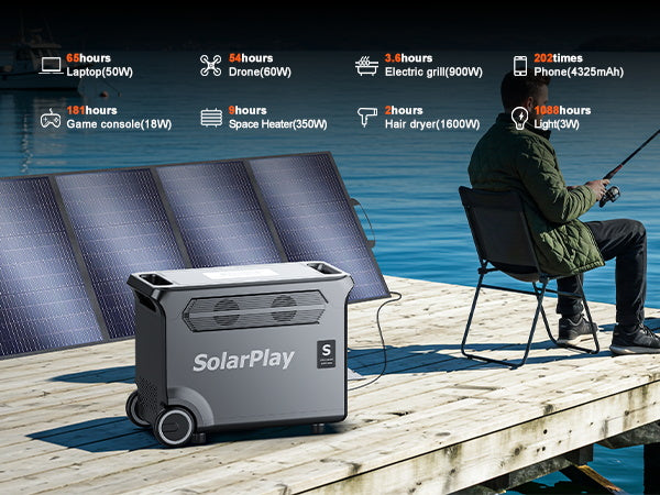 14 dienu piegāde_Solarplay Q3600 PLUS pārnēsājama spēkstacija ar S200 saules paneli, 3600 W, 3840 Wh, LiFePO4, 200 W saules panelis