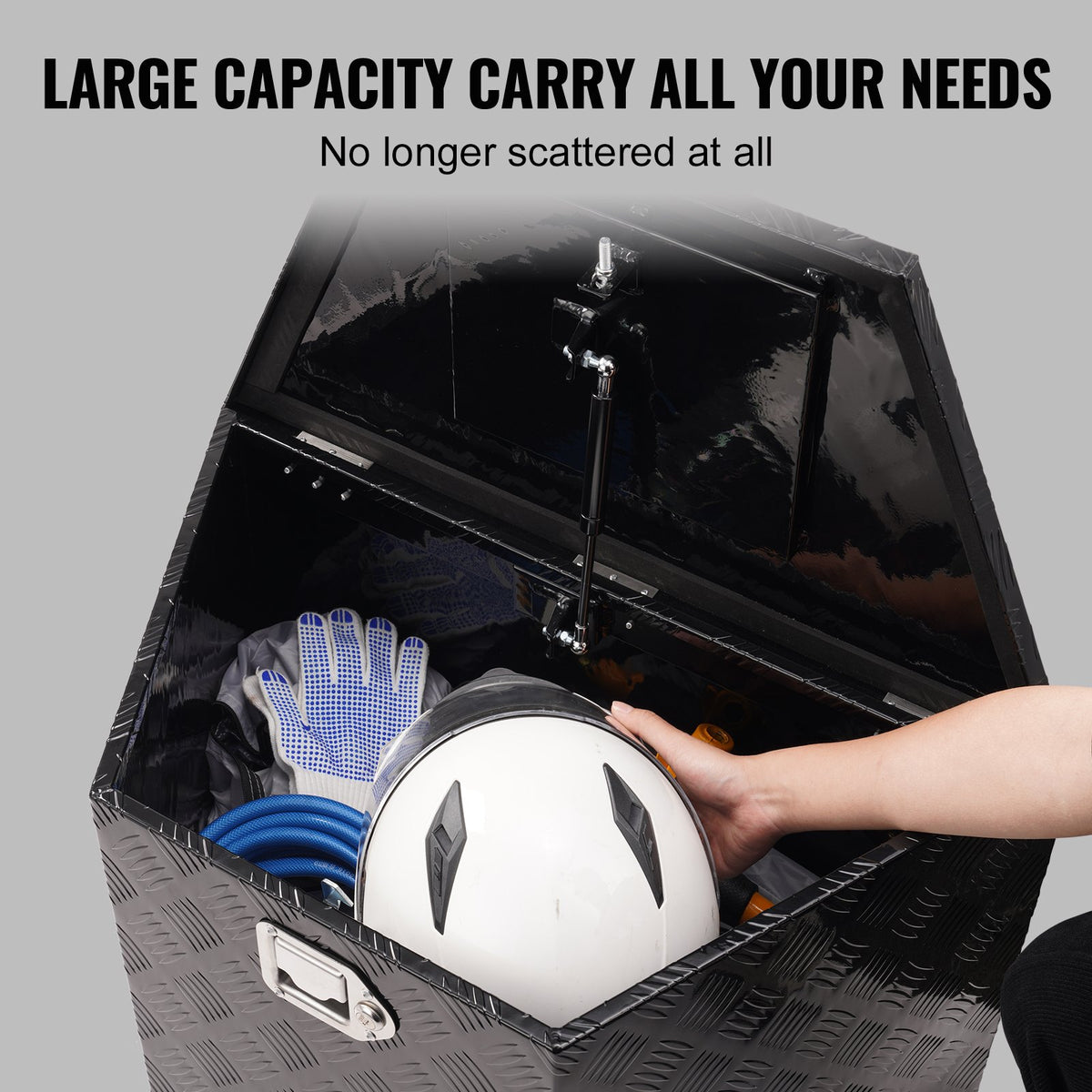 VEVOR Trailer Corner Storage Box, Heavy-Duty Trailer Tool Box with Lock and Keys, Pickup Truck RV Trailer Corner Box, 99 x 42 x 30 cm