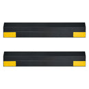 VEVOR stāvvietas apstādinātājs, 406 mm, 2 gab., pastiprināts PP materiāla garāžas grīdas ierobežotājs ar atstarojošām joslām, piemērots automašīnām, furgoniem un kravas transportlīdzekļiem