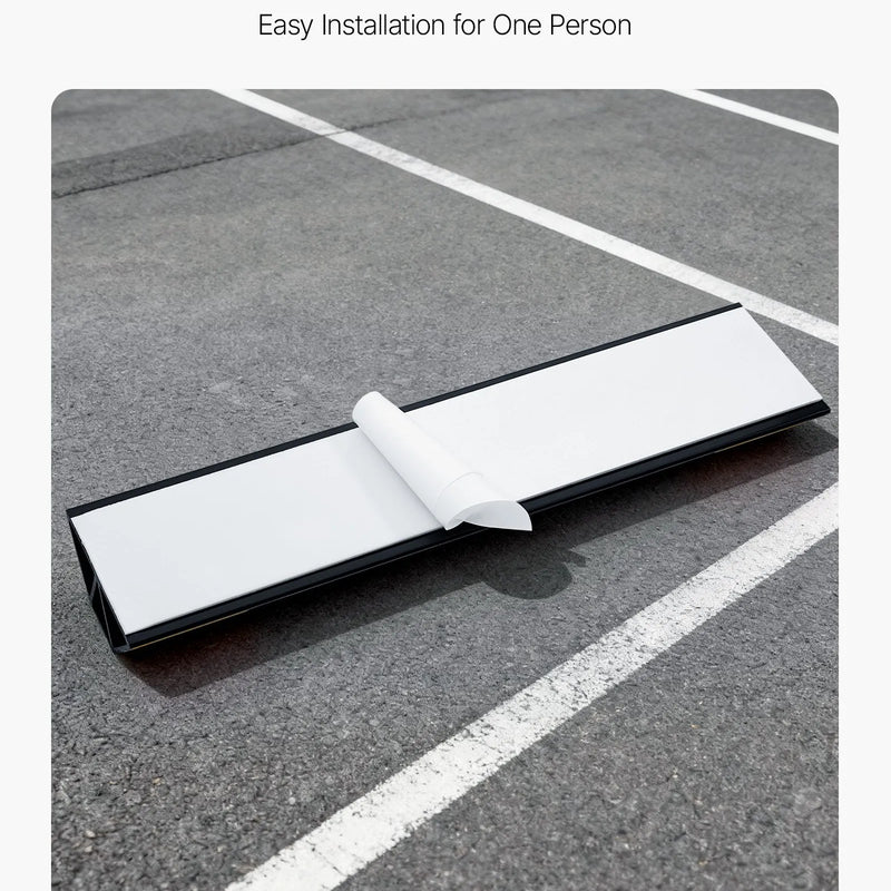 VEVOR stāvvietas apstādinātājs, 406 mm, 2 gab., pastiprināts PP materiāla garāžas grīdas ierobežotājs ar atstarojošām joslām, piemērots automašīnām, furgoniem un kravas transportlīdzekļiem