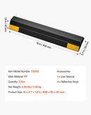 VEVOR stāvvietas apstādinātājs, 406 mm, 2 gab., pastiprināts PP materiāla garāžas grīdas ierobežotājs ar atstarojošām joslām, piemērots automašīnām, furgoniem un kravas transportlīdzekļiem