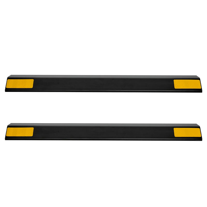 VEVOR stāvvietas apstādinātājs, 446 mm, 2 gab., pastiprināts PP materiāla garāžas grīdas ierobežotājs ar atstarojošām joslām, piemērots automašīnām, furgoniem un kravas transportlīdzekļiem