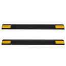 VEVOR stāvvietas apstādinātājs, 446 mm, 2 gab., pastiprināts PP materiāla garāžas grīdas ierobežotājs ar atstarojošām joslām, piemērots automašīnām, furgoniem un kravas transportlīdzekļiem