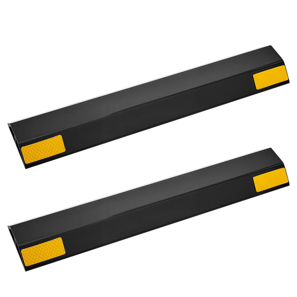 VEVOR Parking Stopper, 446 mm, 2 Pack, Reinforced PP Garage Floor Barrier with Reflective Strips, Suitable for Cars, Vans and Trucks