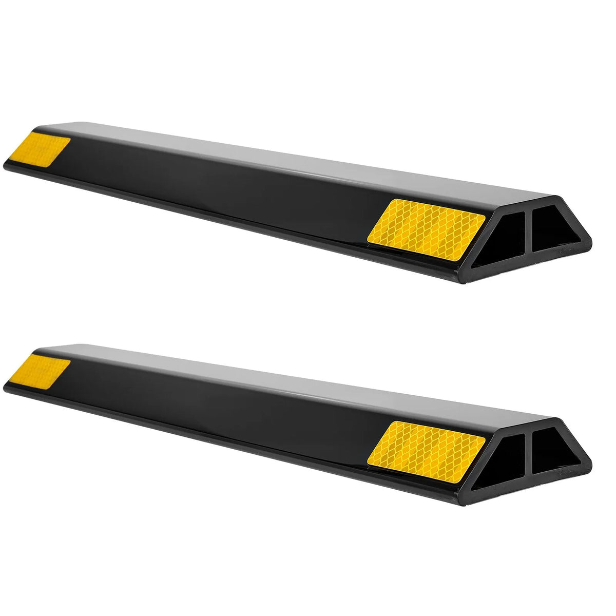 VEVOR Parking Stopper, 446 mm, 2 Pack, Reinforced PP Garage Floor Barrier with Reflective Strips, Suitable for Cars, Vans and Trucks