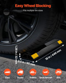 VEVOR stāvvietas apstādinātājs, 446 mm, 2 gab., pastiprināts PP materiāla garāžas grīdas ierobežotājs ar atstarojošām joslām, piemērots automašīnām, furgoniem un kravas transportlīdzekļiem