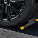 VEVOR stāvvietas apstādinātājs, 446 mm, 2 gab., pastiprināts PP materiāla garāžas grīdas ierobežotājs ar atstarojošām joslām, piemērots automašīnām, furgoniem un kravas transportlīdzekļiem