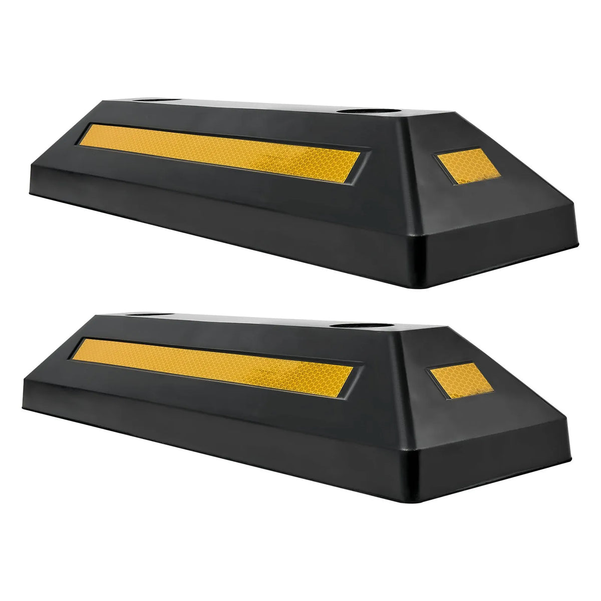 VEVOR Rubber Parking Stopper, 548 mm, 2 pcs, Reinforced Garage Floor Barrier with Reflective Strips for Cars, Vans and Trucks