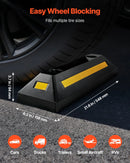 VEVOR gumijas stāvvietas apstādinātājs, 548 mm, 2 gab., pastiprināts garāžas grīdas ierobežotājs ar atstarojošām joslām automašīnām, furgoniem un kravas transportam