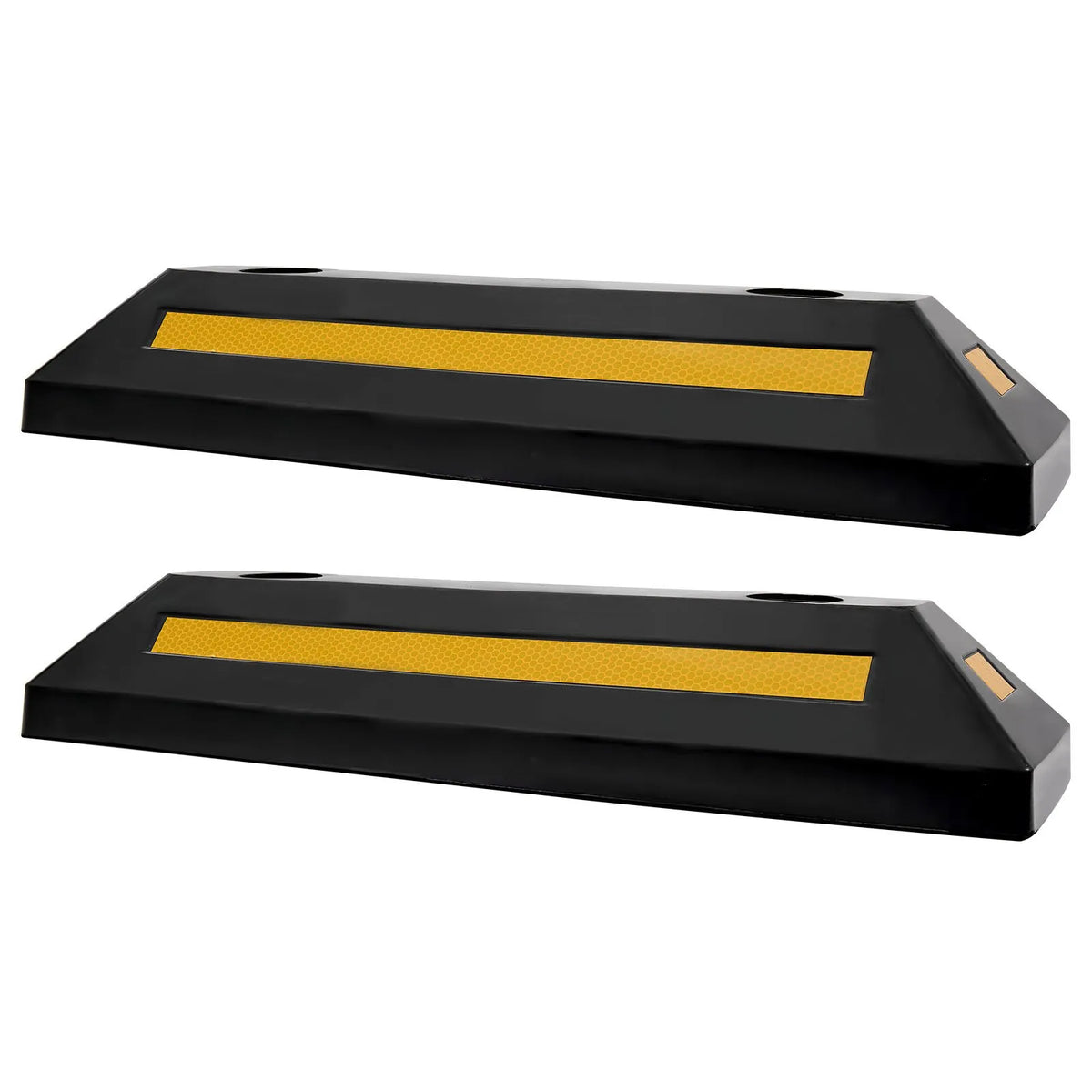 VEVOR Rubber Parking Stopper, 548 mm, 2 pcs, Reinforced Garage Floor Barrier with Reflective Strips for Cars, Vans and Trucks