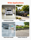 VEVOR gumijas stāvvietas apstādinātājs, 1840 mm, pastiprināts garāžas grīdas ierobežotājs ar atstarojošām joslām automašīnām, furgoniem un kravas transportam