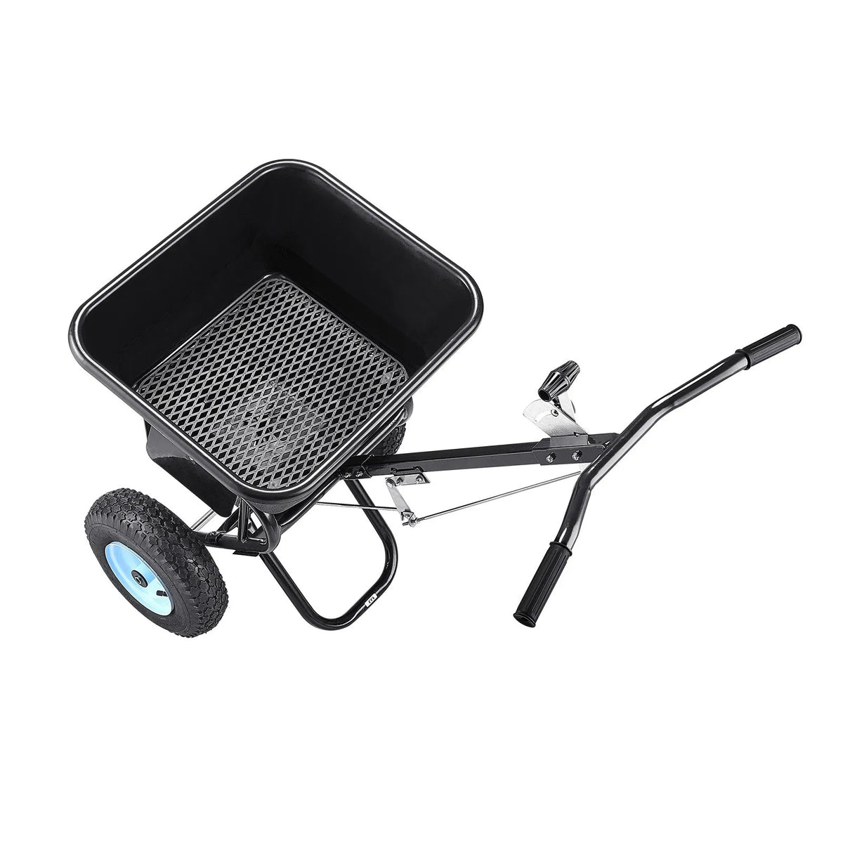VEVOR stumjamais zāliena izkliedētājs ar 45,4 kg ietilpību, 0–3 m izkliedes platums, 33 cm visurgājēja pneimatiskās riepas, mēslojuma izkliedētājs ar tvertnes režģi sēklām, sālim un pretslīdes materiāliem - ZEMLETES.LV
