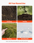 VEVOR stumjamais izkliedētājs ar 3,66 m izkliedes platumu, 33 cm visurgājēja riepas, regulējama padeves kontrole, 59 kg ietilpības tvertne, piemērots mēslojumam, sēklām un pretslīdes materiāliem