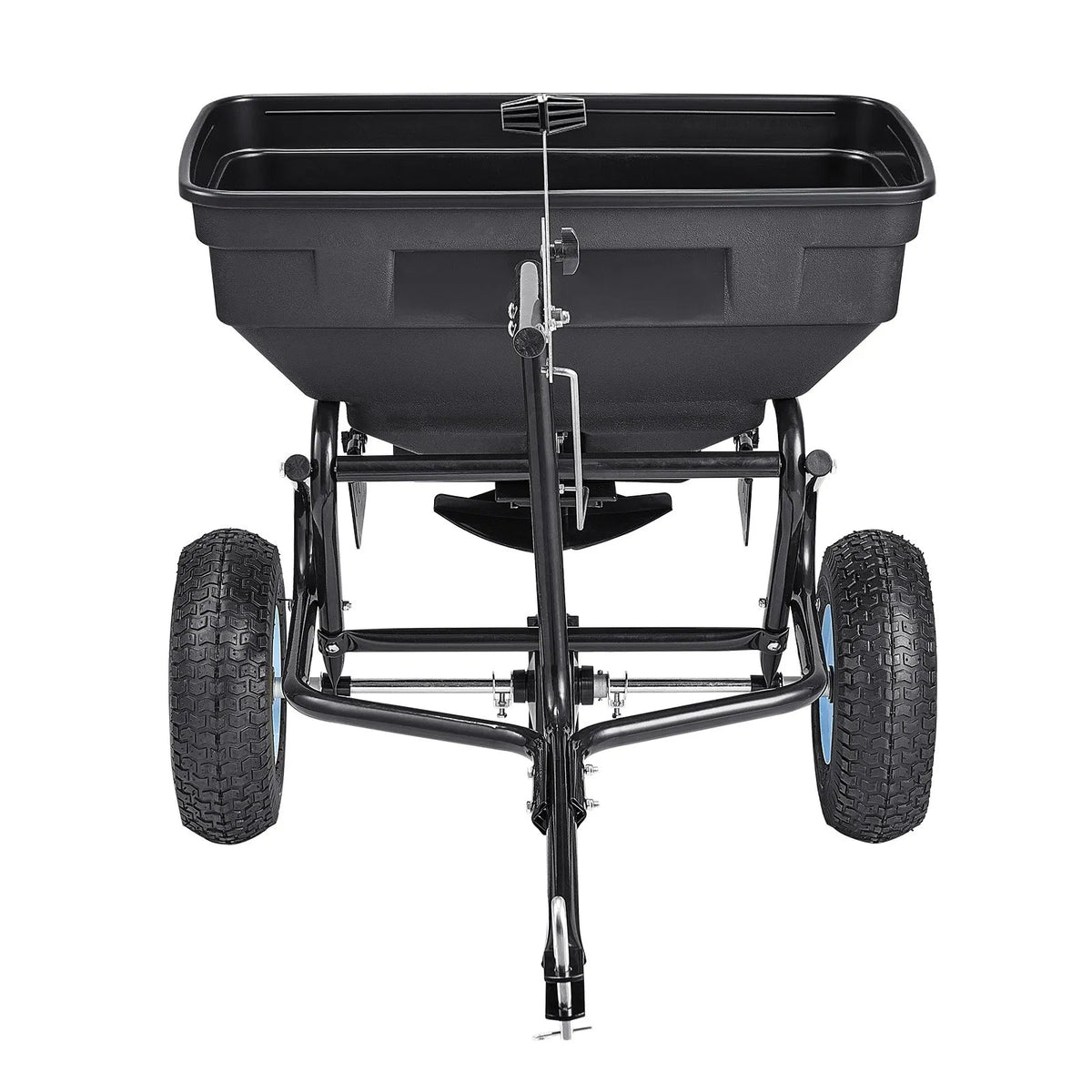 VEVOR Towed Broadcast Spreader, 59 kg Capacity, Garden Spreader Push or Tow with 33 cm Tyres, 30 Adjustable Settings and 3 m Spread Width, Lawn Spreaders for Seeds, Fertiliser, Salt and Ice Melt