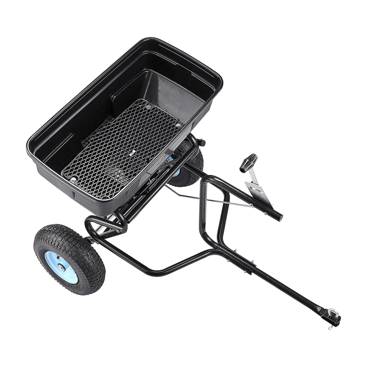 VEVOR Towed Broadcast Spreader, 59 kg Capacity, Garden Spreader Push or Tow with 33 cm Tyres, 30 Adjustable Settings and 3 m Spread Width, Lawn Spreaders for Seeds, Fertiliser, Salt and Ice Melt