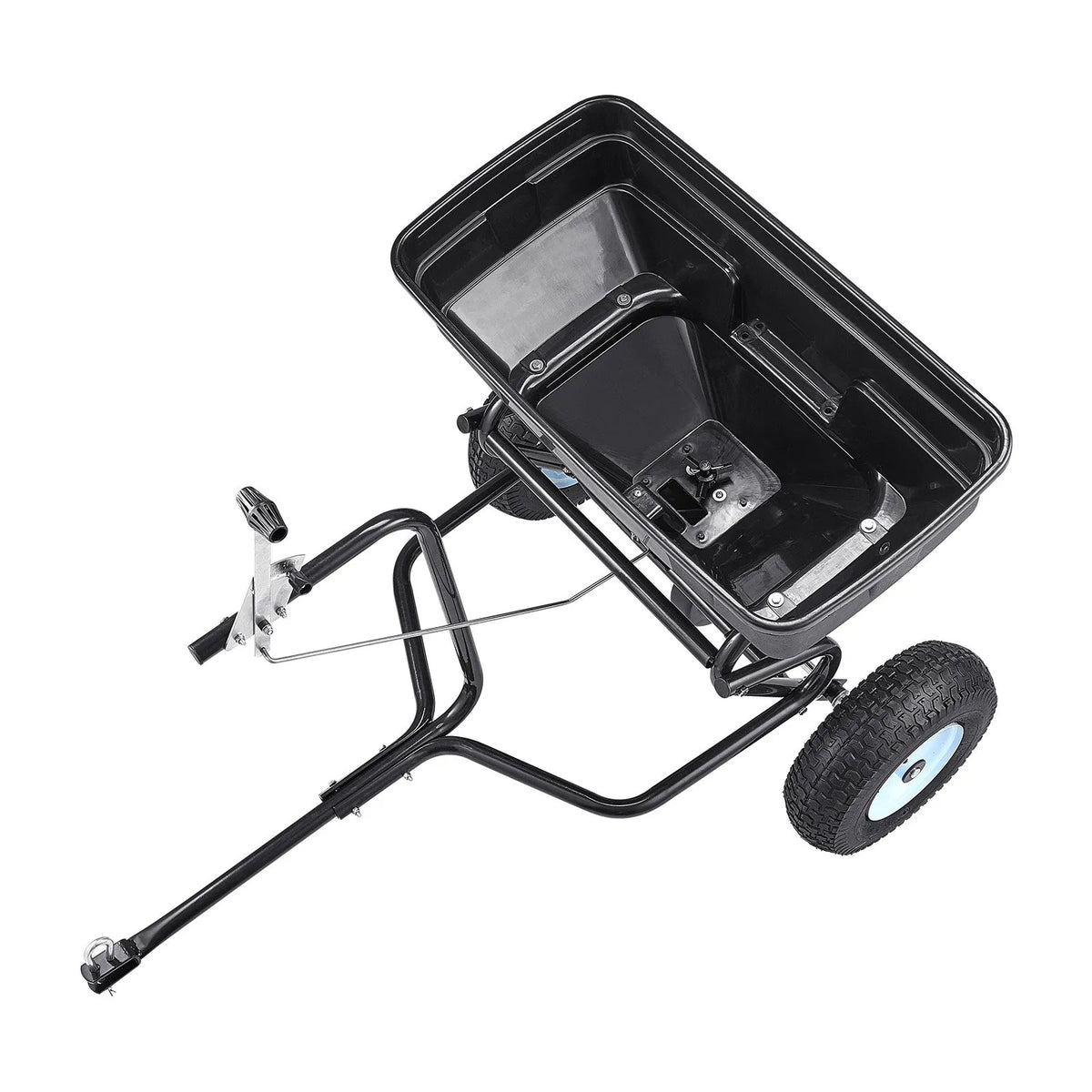 VEVOR Towed Broadcast Spreader, 59 kg Capacity, Garden Spreader Push or Tow with 33 cm Tyres, 30 Adjustable Settings and 3 m Spread Width, Lawn Spreaders for Seeds, Fertiliser, Salt and Ice Melt