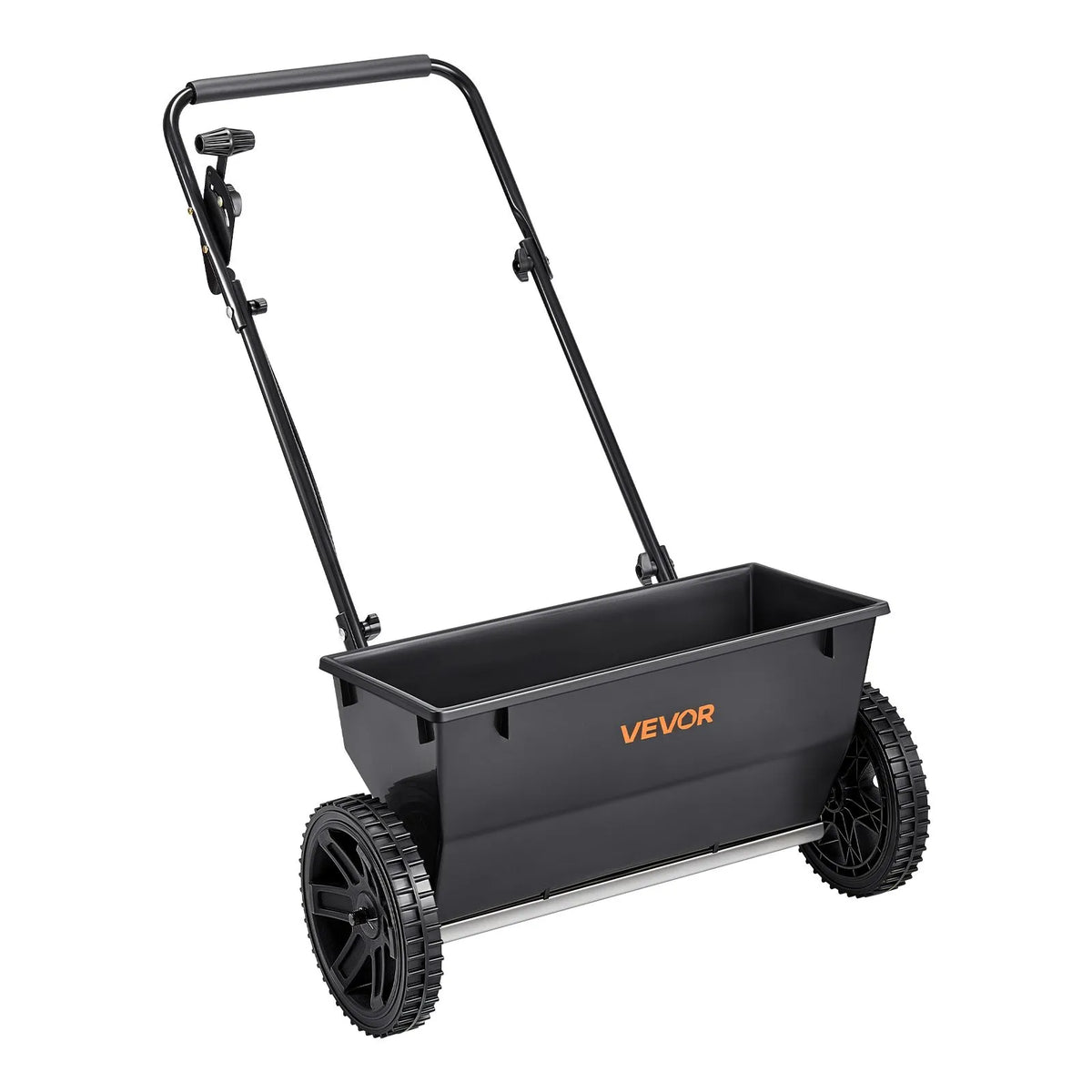 VEVOR stumjamais mēslojuma un sēklu izkliedētājs, 22,7 kg ietilpība, pilienveida izkliede ar tvertnes režģi, 45,7 cm izkliedes platums un 30 regulēšanas pozīcijas, 25,4 cm visurgājēja riepas, dārzam un zālienam sēklām un mēslojumam - ZEMLETES.LV