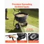 VEVOR Push Spreader, 27 kg Capacity, Push-Type Spreader with Hopper Screen, 0–3 m Spread Width, 20 cm All-Terrain Pneumatic Tyres, Garden and Lawn Spreader for Seeds and Fertiliser