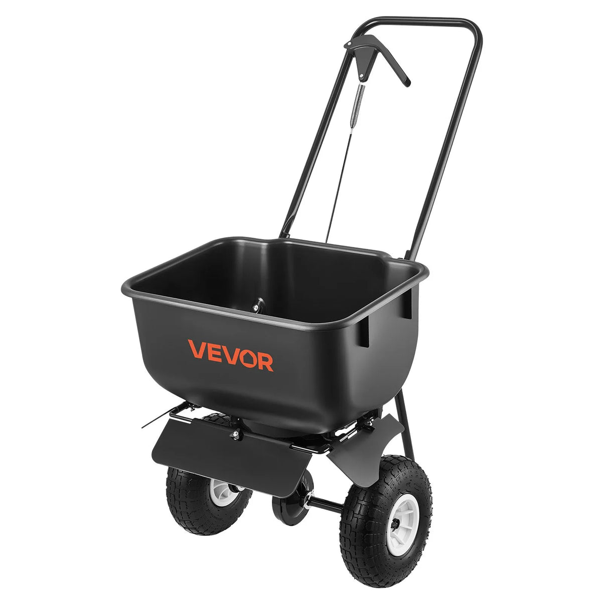 VEVOR stumjams zāliena kaisītājs ar 3,6 m kaisīšanas platumu, 36,3 kg ietilpība, izkliedes kaisītājs ar 254 mm visurgājēju riteņiem, piemērots sēklām, mēslojumam un sālim ledus kausēšanai - ZEMLETES.LV