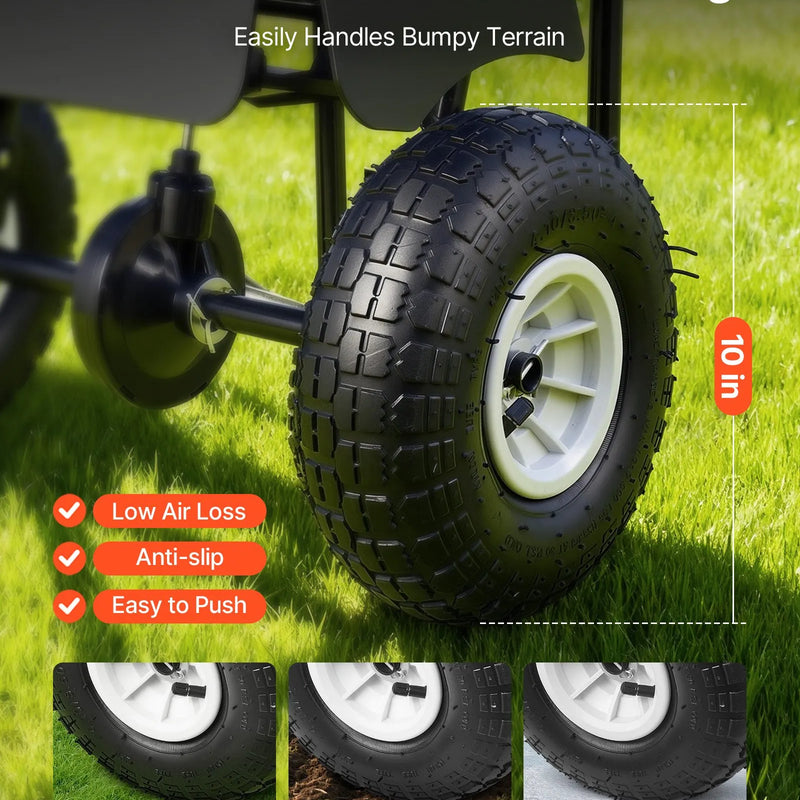 VEVOR stumjams zāliena kaisītājs ar 3,6 m kaisīšanas platumu, 36,3 kg ietilpība, izkliedes kaisītājs ar 254 mm visurgājēju riteņiem, piemērots sēklām, mēslojumam un sālim ledus kausēšanai - ZEMLETES.LV