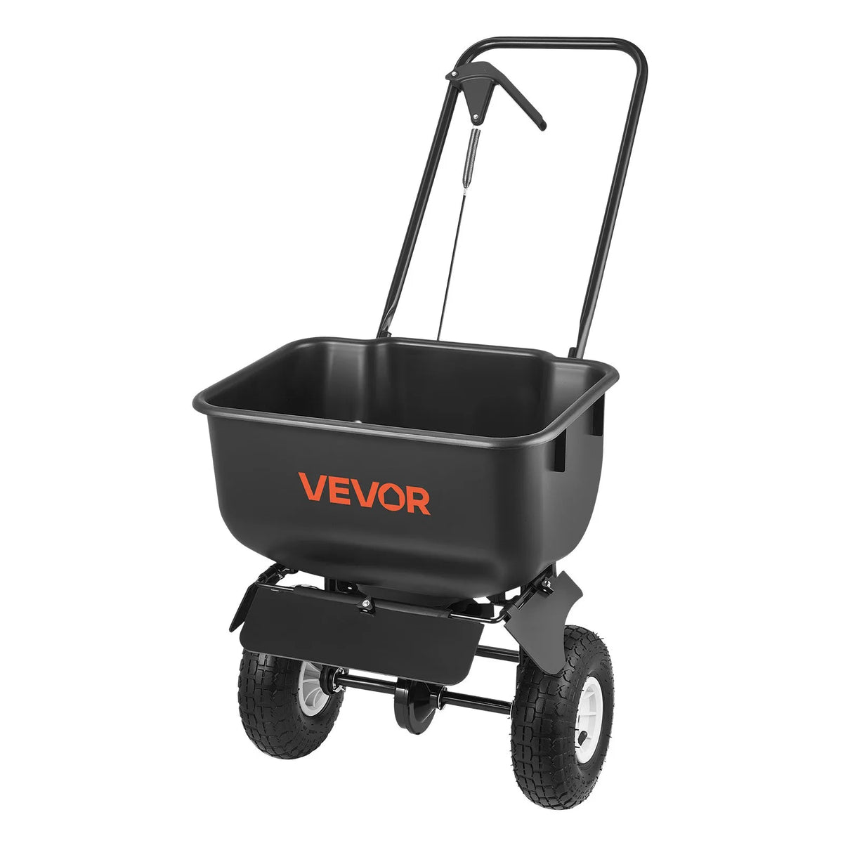 VEVOR stumjams zāliena kaisītājs ar 3,6 m kaisīšanas platumu, 36,3 kg ietilpība, izkliedes kaisītājs ar 254 mm visurgājēju riteņiem, piemērots sēklām, mēslojumam un sālim ledus kausēšanai - ZEMLETES.LV
