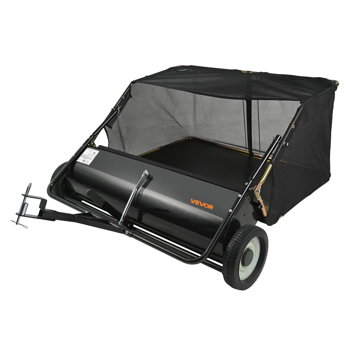 VEVOR Towed Lawn Sweeper, 127 cm Working Width, 26 cu. ft Large Capacity for Leaves and Grass Collection, Reinforced Garden Sweeper with Adjustable Sweeping Height, for Yard, Lawn and Farm