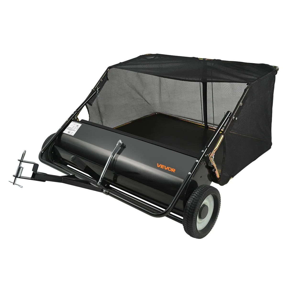 VEVOR Towed Lawn Sweeper, 127 cm Working Width, 26 cu. ft Large Capacity for Leaves and Grass Collection, Reinforced Garden Sweeper with Adjustable Sweeping Height, for Yard, Lawn and Farm