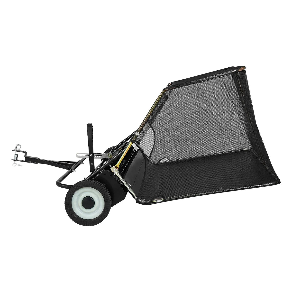 VEVOR Tow-Behind Lawn Sweeper, 122 cm Working Width, 26 cu. ft Collection Bag, Leaf and Grass Collector with Dump Cord, Adjustable Sweeping Height, for Garden and Farm