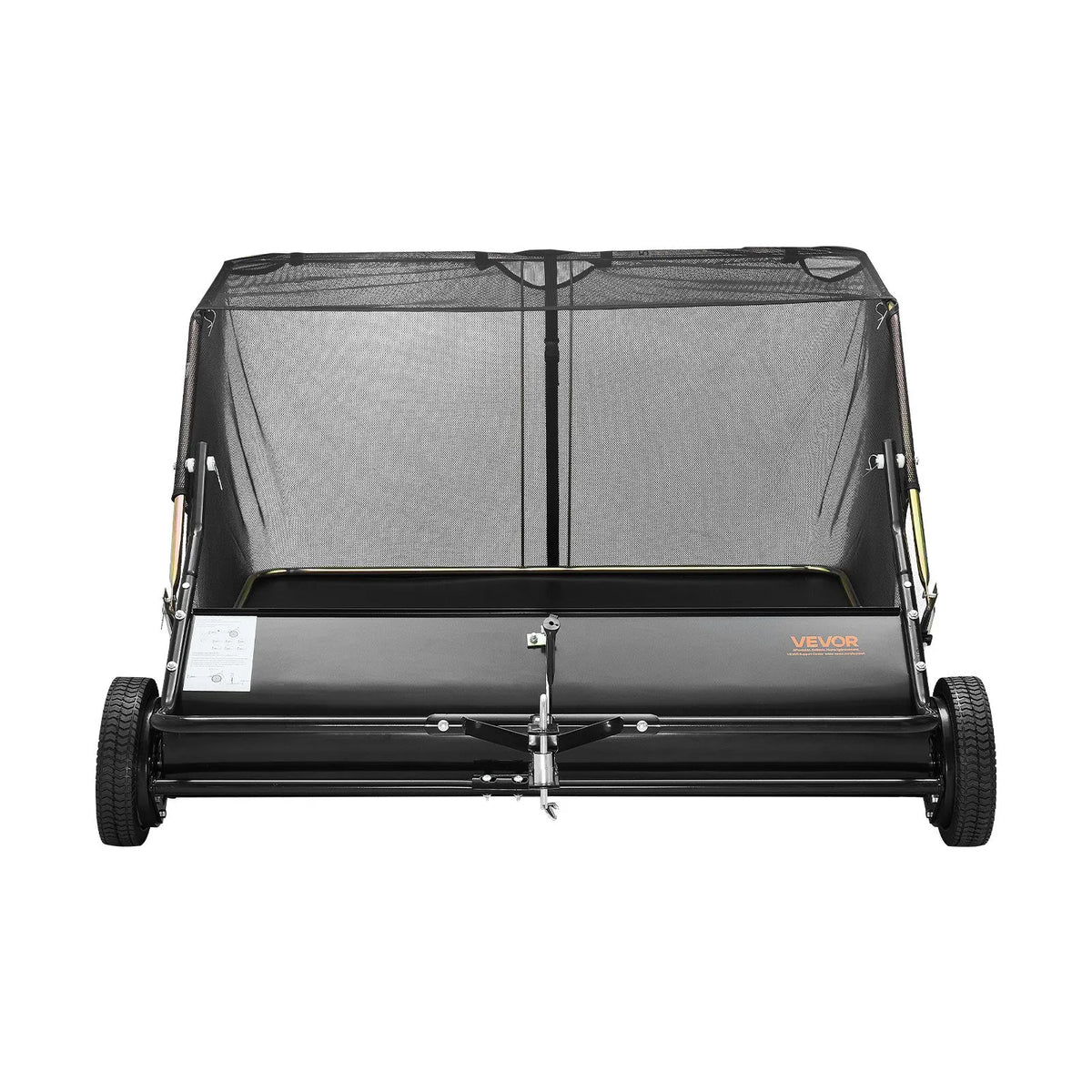 VEVOR Tow-Behind Lawn Sweeper, 122 cm Working Width, 26 cu. ft Collection Bag, Leaf and Grass Collector with Dump Cord, Adjustable Sweeping Height, for Garden and Farm
