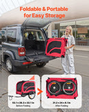 VEVOR suņu velopiekabe ar līdz 45 kg kravnesību, salokāms rāmis ar ātrās atvienošanas riteņiem, universāls velosavienotājs, atstarotājs, karogs un iekšējā pavada